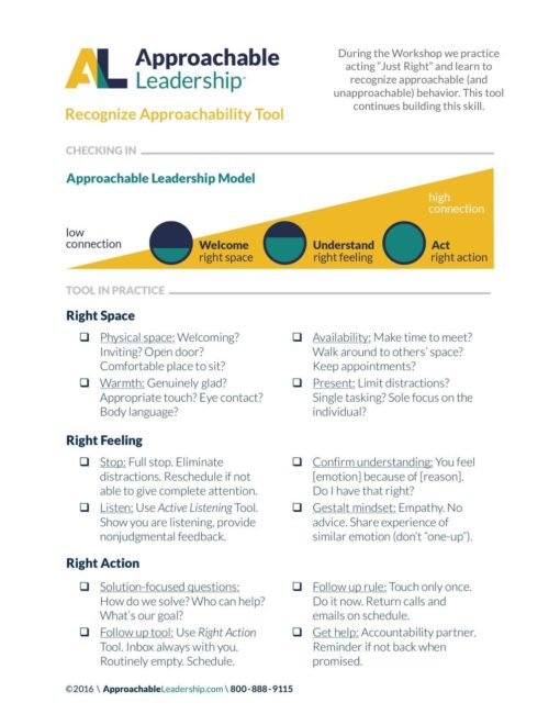 Recognize-Approachability-Tool - Approachable Leadership